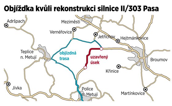 Objka kvli rekonstrukci silnice II/303 Pasa.