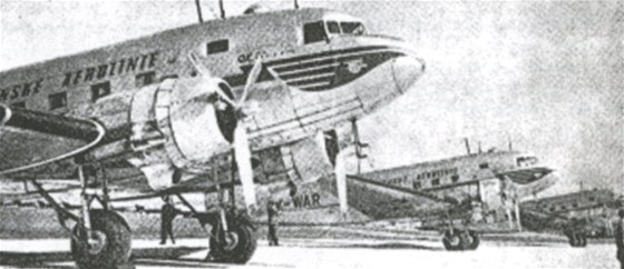 Letadla dakota, které používaly Československé aerolinie