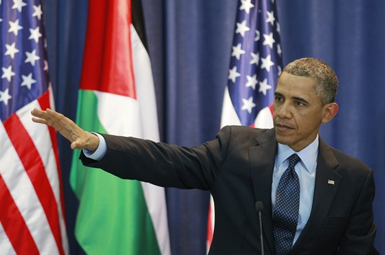 Americký prezident Barack Obama pi projevu v palestinském Ramalláhu. 