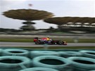 Sebastian Vettel z Red Bullu míí za pole position ve Velké cen Malajsie
