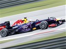 Sebastian Vettel bhem tréninku na Velkou cenu Malajsie
