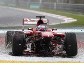 Fernando Alonso opout pi Velk cen Malajsie tra v Sepangu bez rozbitho