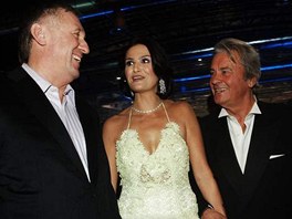 Mirek Topolnek, Michaela Malov a Alain Delon na finle esk Miss 2008 