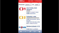 Nová verze TV programu iDNES.cz pro dotykové smartphony