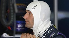 Australský jezdec Mark Webber se chystá na kvalifikaci Velké ceny Malajsie
