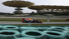 Sebastian Vettel z Red Bullu míří za pole position ve Velké ceně Malajsie