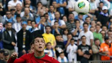 IZRAEL VS PORTUGALSKO Portugalský kapitán Cristiano Ronaldo v zápase