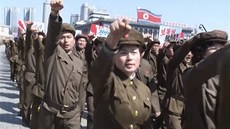 Severokorejci vyli do ulic na podporu jejich vládce Kima.