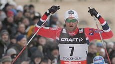 Petter Northug coby vítz sprintu Svtového poháru ve Stockholmu.