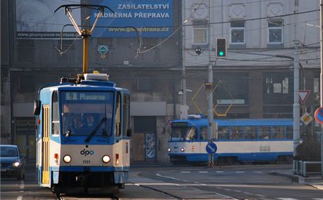 Tramvaje v centru Ostravy.