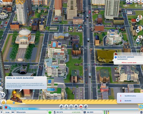 Pohled na msto v SimCity