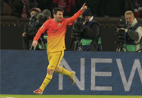 Útoník Lionel Messi z Barcelony se raduje ze vsteleného gólu.