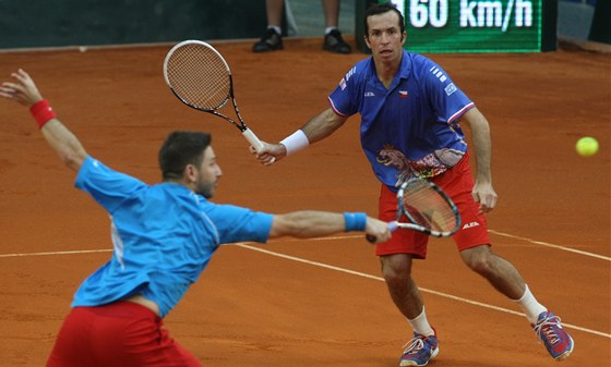 Radek tpánek (vpravo) a Jan Hájek bhem tyhry