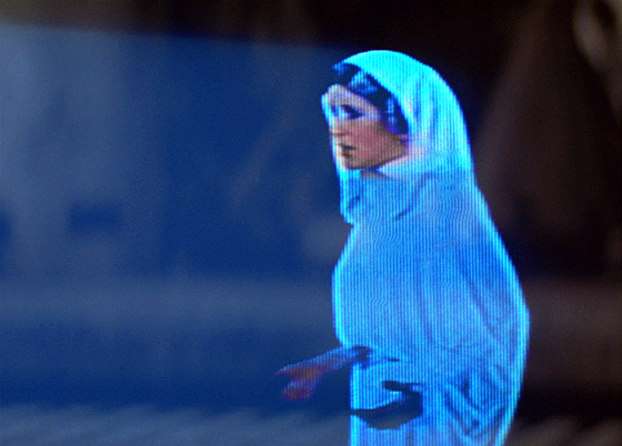 Hologram princezny Leiy, na kterém autor výzkumu David Flatt přirovnával...