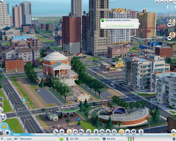 SimCity (2013) - pohled na univerzitu