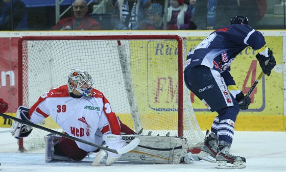 Liberecký útoník Michal Bulí v utkání proti Olomouci - ilustraní foto. 