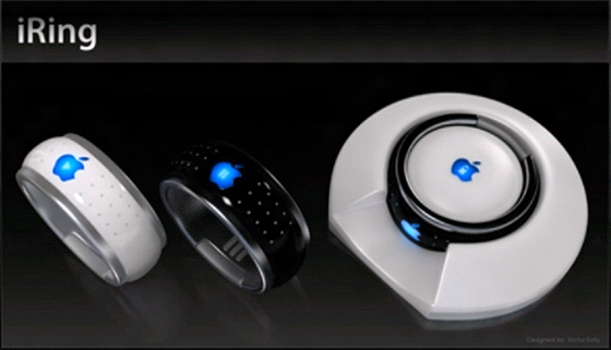 Ovládací prsten iRing pro přehrávač iPod v představě návrháře Victora Sota