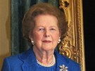 Listopad 2009. Margaret Thatcherová u svého portrétu v Downing Street