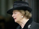 Bývalá britská premiérka Margaret Thatcherová pi pohbu svého manela Denise...
