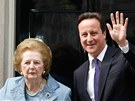 Bývalá britská premiérka Margaret Thatcherová se souasným premiérem Davidem