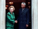 Britská premiérka Margaret Thatcherová pijala ve svém londýnském sídle Nelsona