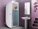 Vertikální vana/sprchový kout pro malé koupelny