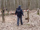 Okolí místa, kde byla mina nalezena, policie dopoledne prohledala a uzavela.