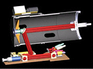Nákres vnitřního uspořádání laserového děla systému LaWS