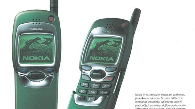 Nokia 7110 pila na trh v roce 1999. Byl to hit v nejvy td. Mla zajmavou konstrukci s prohnutm tlem, vysouvac kryt klvesnice a hlavn ovldac vleek - to byl tehdy hit. Telefon disponoval WAPem, co byla tehdy novinka. Z dnenho pohledu pobav tehdej recenze, ve kterch se teba zmiuje obrovsk displej s rozlienm 96 x 65 pixel. V souasn chvli T-Mobile registruje ve sv sti 98 aktivnch Noki 7110.