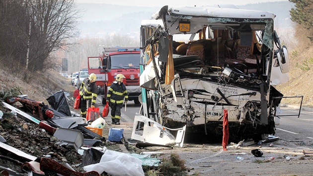 Nehoda autobusu u Rokycan.