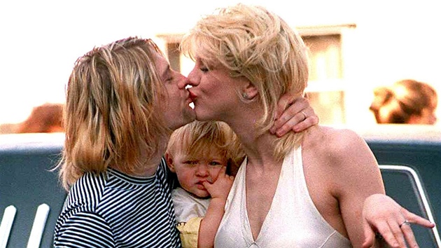 Kurt Cobain, Courtney Love a jejich dcera Frances Bean (1993)