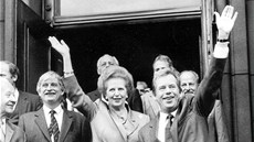 Margaret Thatcherová nkolikrát navtívila Prahu. S Václavem Klausem se setkala i pi návtv v kvtnu 1996.