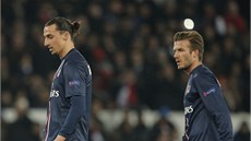 Dv nejvtí hvzdy Paris St. Germain - Zlatan Ibrahimovic (vlevo) a David