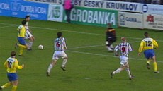Momentka ze zápasu eské Budjovice - Teplice, který se hrál v roce 1996 a