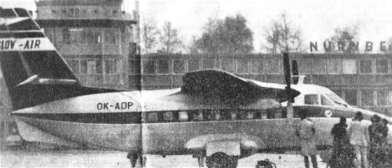 Unesené letadlo na letišti v Norimberku