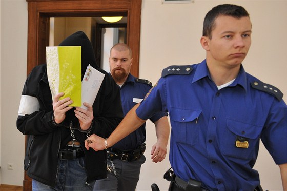 Obžalovaný Viktor Štingl si u soudu důsledně zakrýval tvář.