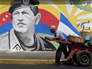 Hugo Chávez, osvoboditel latinskoamerických národ. Pedvolební graffiti v
