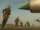 Severokorejské vzduné síly na zábru z propagandistického videa