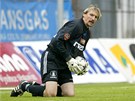 Gólman Sigmy Olomouc Martin Vaniak pi utkání proti Plzni (15. kvtna 2004)