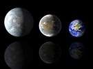 Poměrné velikosti planet objevených pomocí vesmírného teleskopu Kepler. Zleva:...