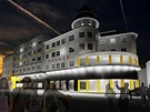 Vizualizace budoucí podoby Hotelu Palace v centru Ostravy coby studentského