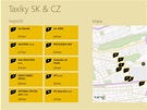 Aplikace Taxíky SK & CZ najde nejblií vz taxisluby a nabídne vám potebné