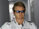 Nico Rosberg z Mercedesu ped tréninkem na Velkou cenu Bahrajnu.