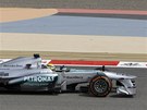Nico Rosberg z Mercedesu pi tréninku na Velkou cenu Bahrajnu.