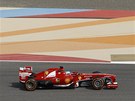 Fernando Alonso z Ferrari pi tréninku na Velkou cenu Bahrajnu.