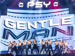 Jihokorejsk zpvk PSY zpv na koncert v Soulu svou novou pse Gentleman...