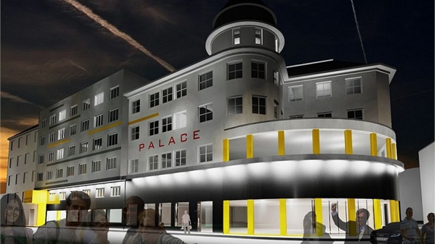 Vizualizace budoucí podoby Hotelu Palace v centru Ostravy coby studentského kampusu.