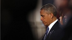 Americký prezident Barack Obama na smutení bohoslub za obti útok na