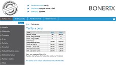 Tarify programu Bonerix pro firemní klientelu O2