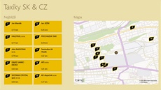 Aplikace Taxíky SK & CZ najde nejblií vz taxisluby a nabídne vám potebné